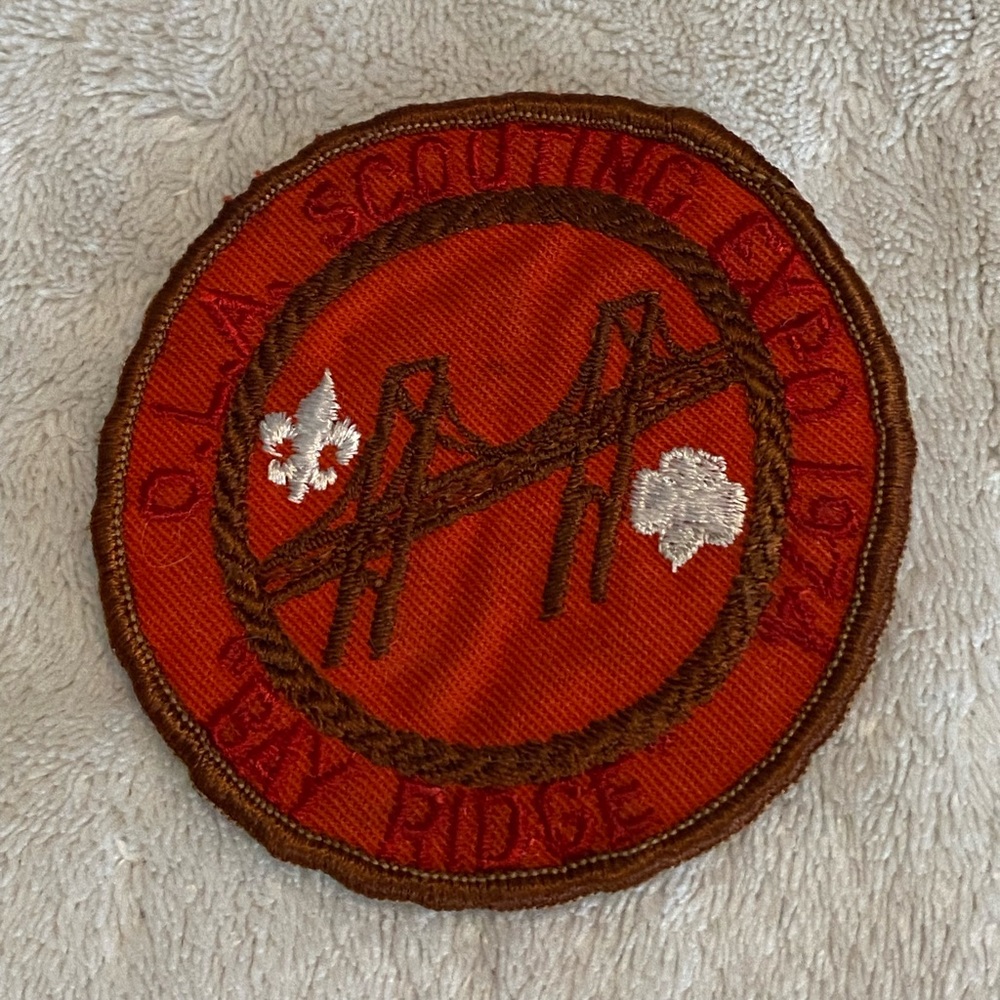 VTG 1974 O.L.A. Scouting EXPO BAY RIDGE Patch Red 3.25” Circumference